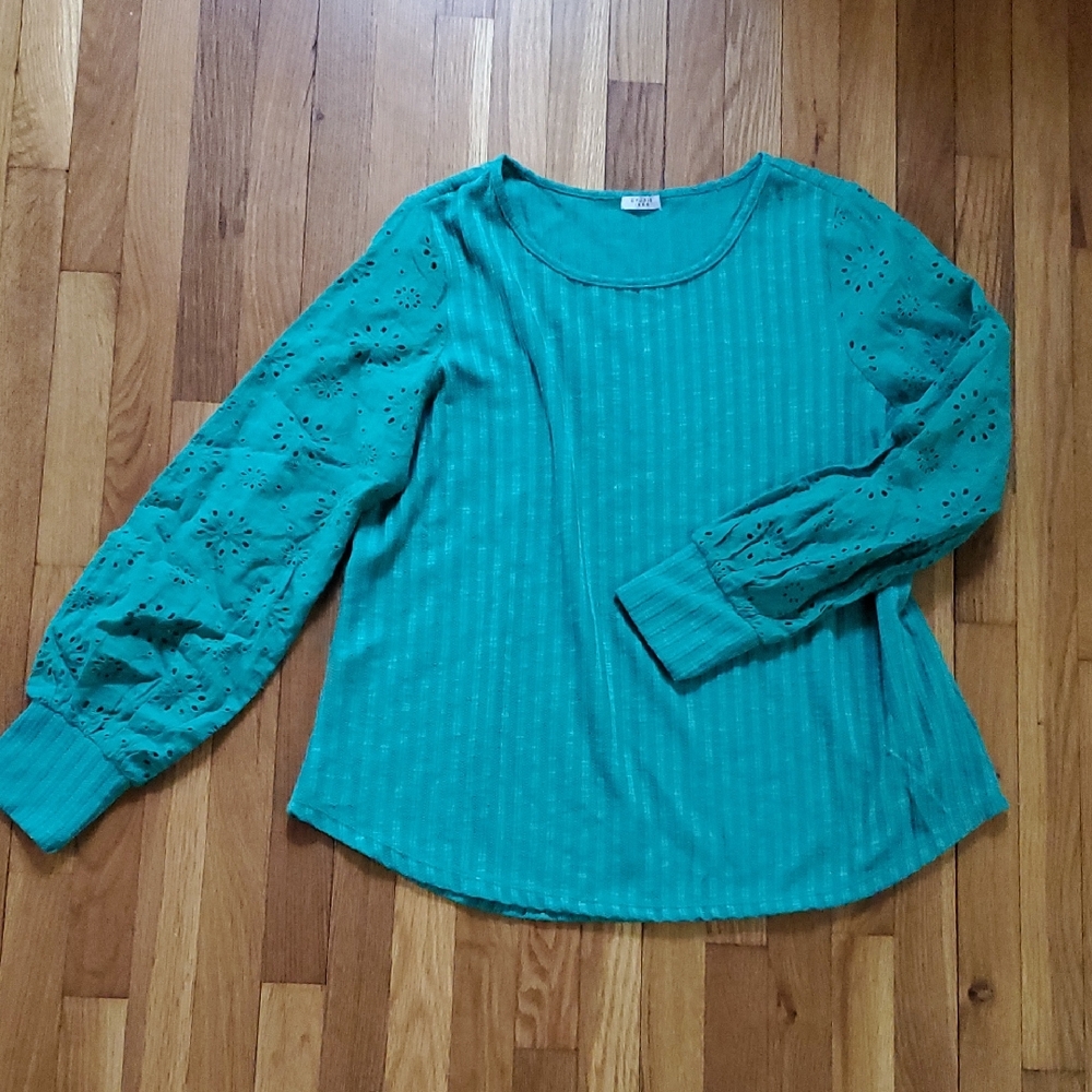 Green Long Sleeve Women's Top